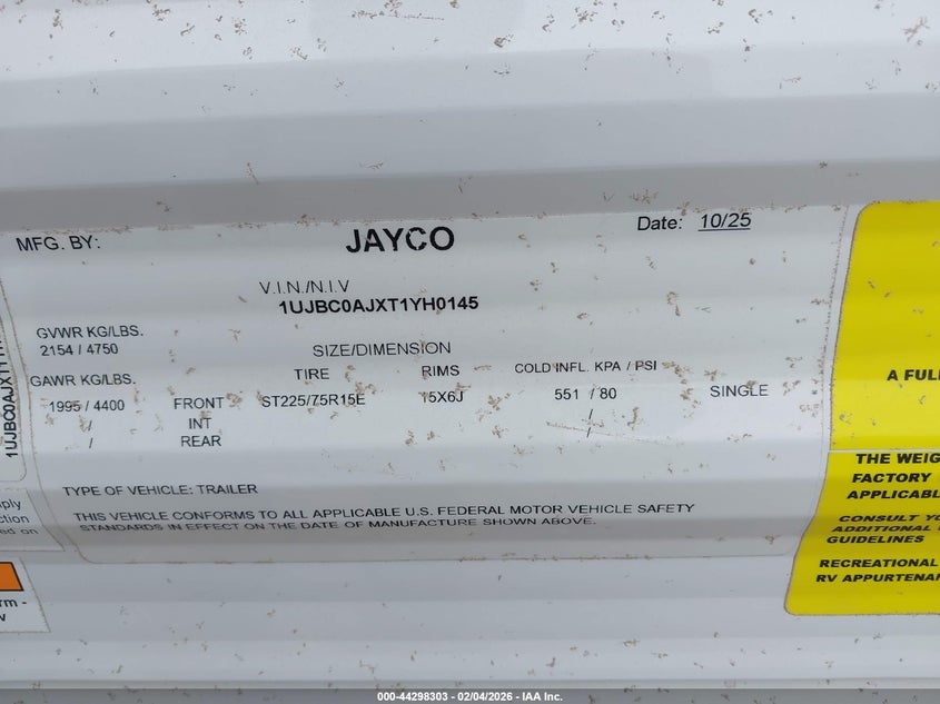 2026 OTHER JAYCO JAY FLIGHT TRAILER N/A