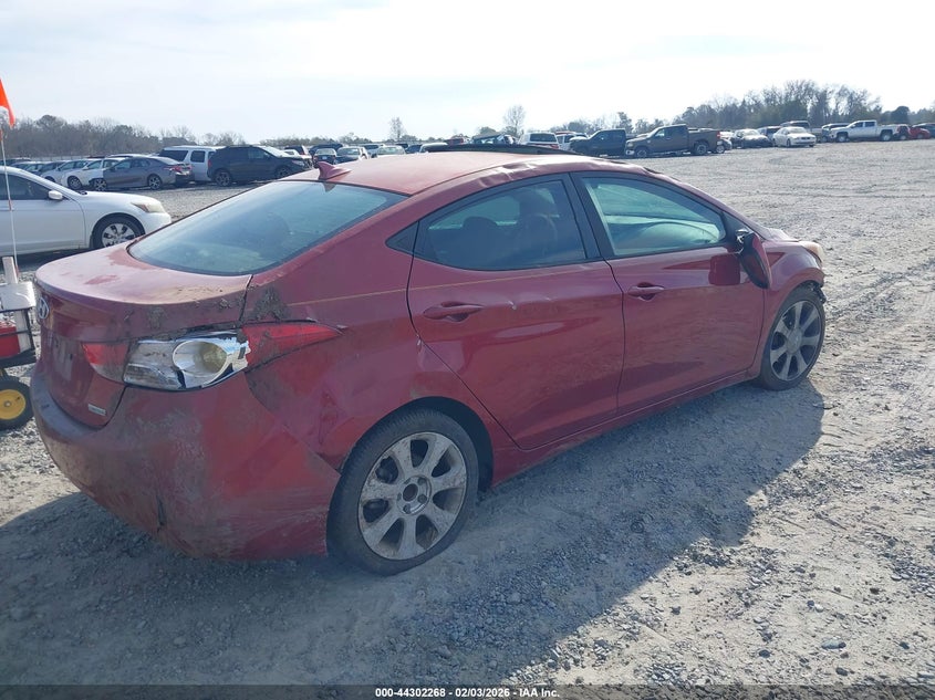 2012 Hyundai Elantra 1.8 Limited (Ulsan Plant) red Lot 111044302268 Vin KMHDH4AE2CU233995