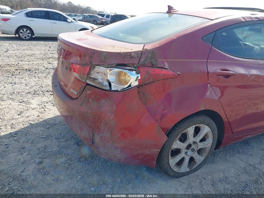 2012 Hyundai Elantra 1.8 Limited (Ulsan Plant) red Lot 111044302268 Vin KMHDH4AE2CU233995