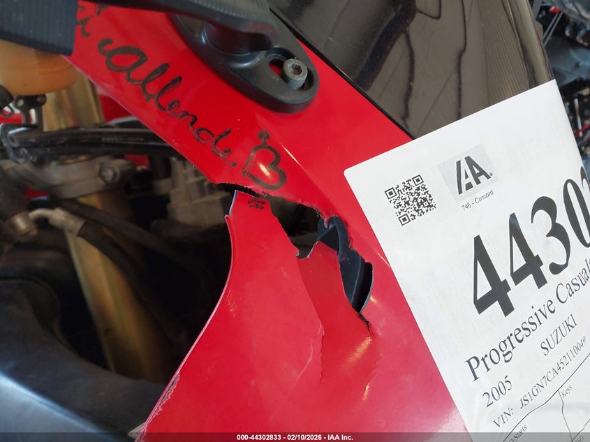 2005 Suzuki Gsx-R600 K VIN: JS1GN7CA452110049 Lot: 44302833