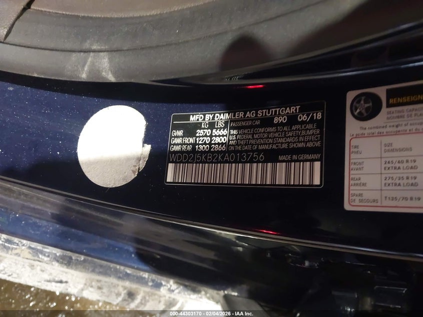 2019 Mercedes-Benz Cls 450 4Matic VIN: WDD2J5KB2KA013756 Lot: 44303170