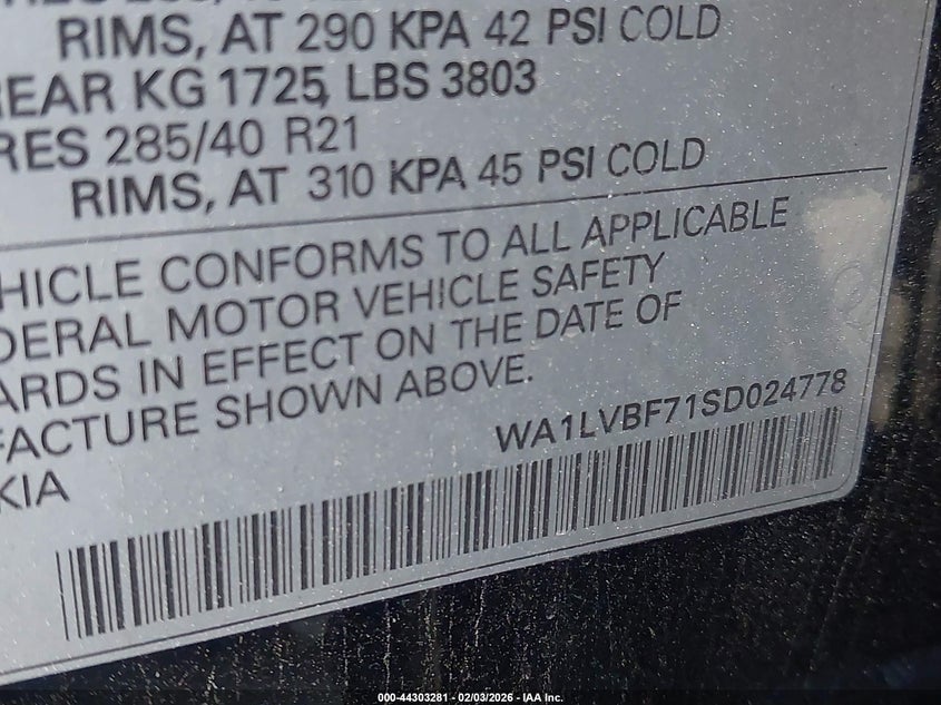 2025 Audi Q7 Premium Plus 55 Tfsi Quattro Tiptronic VIN: WA1LVBF71SD024778 Lot: 44303281