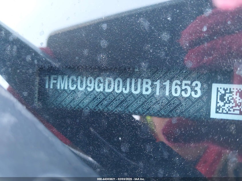 2018 Ford Escape Se VIN: 1FMCU9GD0JUB11653 Lot: 44303621