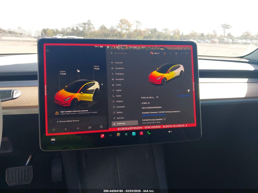 2023 Tesla Model 3 Rear-Wheel Drive VIN: 5YJ3E1EA3PF652614 Lot: 44304168