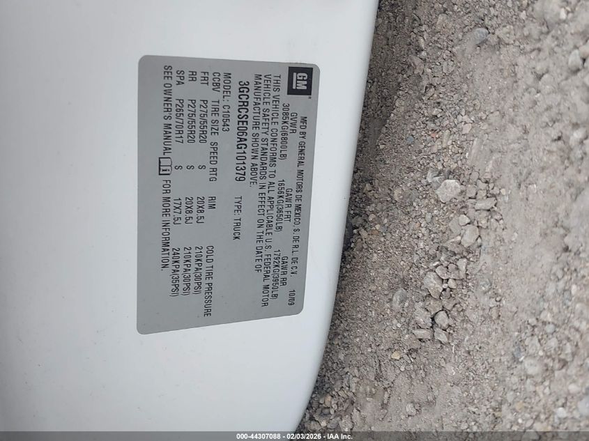 2010 Chevrolet Silverado 1500 Lt VIN: 3GCRCSE06AG101379 Lot: 44307088