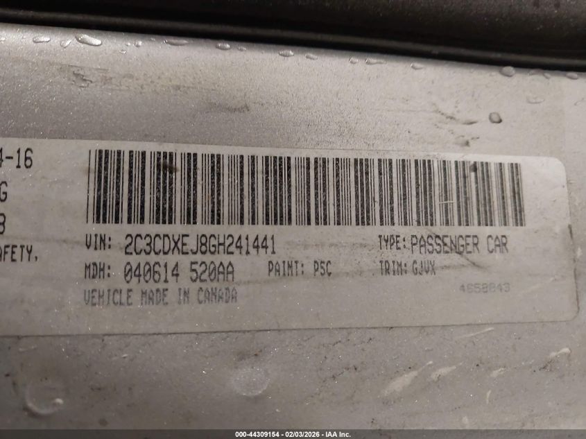 2016 Dodge Charger Srt 392 VIN: 2C3CDXEJ8GH241441 Lot: 44309154