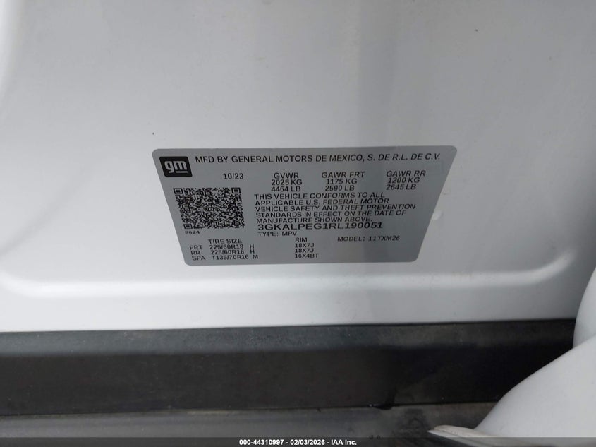 VIN 3GKALPEG1RL190051 2024 GMC TERRAIN FWD SLT