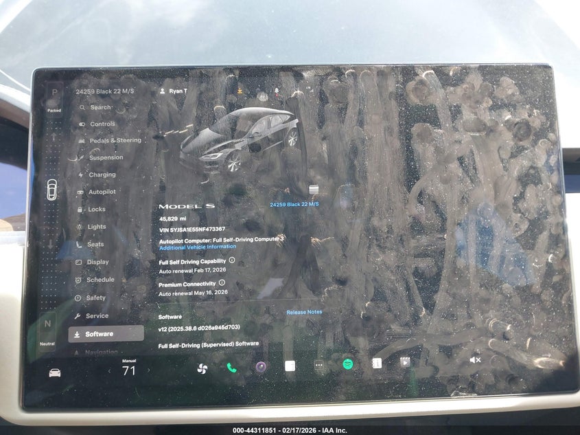 2022 Tesla Model S Dual Motor All-Wheel Drive VIN: 5YJSA1E55NF473367 Lot: 44311851