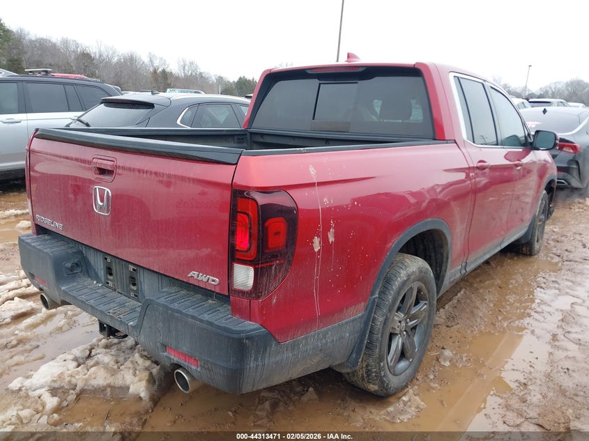 2022 Honda Ridgeline 3.5 Rtl Red Lot 111044313471 Vin 5FPYK3F52NB038668