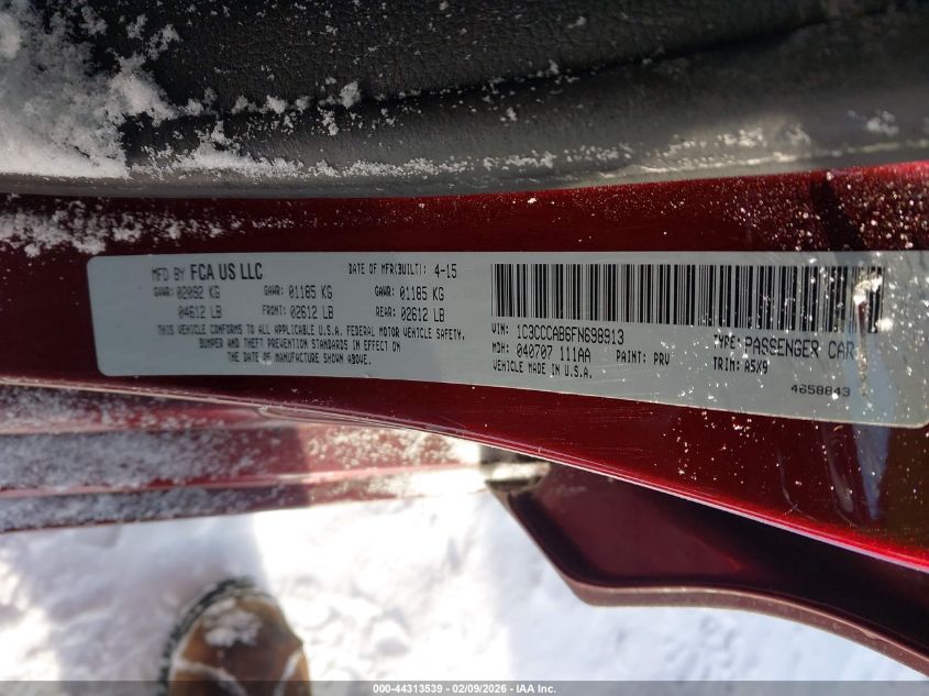 2015 Chrysler 200 Limited VIN: 1C3CCCAB6FN698913 Lot: 44313539