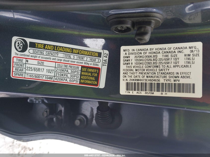 2014 HONDA CR-V SPORT UTILITY VEHICLE 2.4L I-4 DOHC, VVT, 185HP