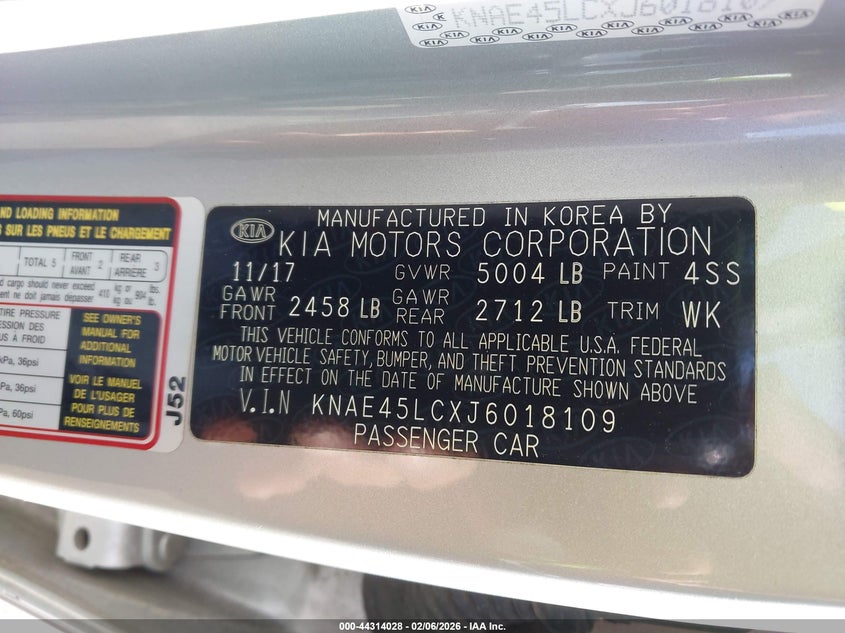 2018 Kia Stinger Gt1 VIN: KNAE45LCXJ6018109 Lot: 44314028