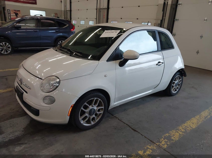 2012 Fiat 500 1.4 Pop white Lot 111044315070 Vin 3C3CFFAR1CT277263