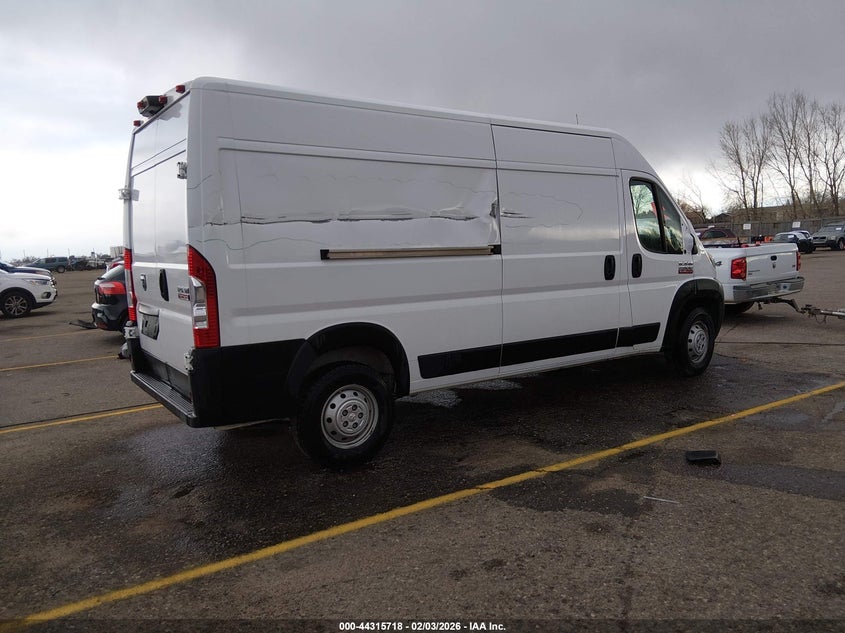 Vin: 3c6lrvdg5me528127, lot: 44812123, ram promaster 2500 high roof 159 wb 20214