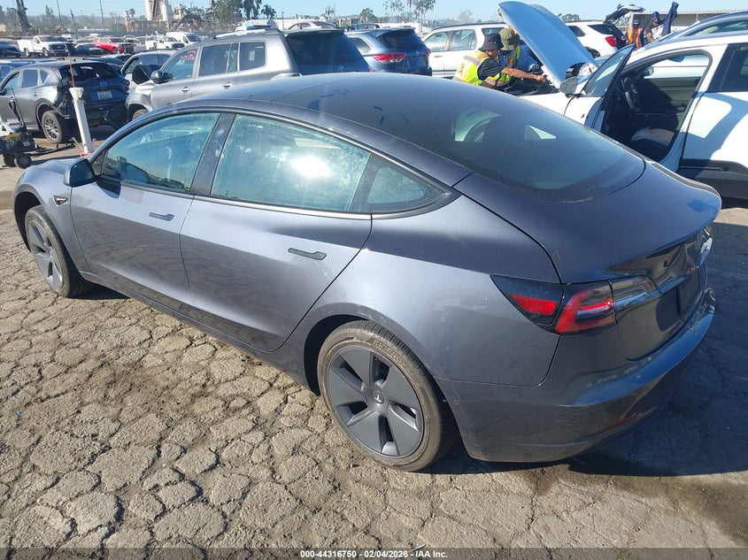 2022 Tesla Model 3 Rear-Wheel Drive grey Lot 111044316750 Vin 5YJ3E1EA3NF298820