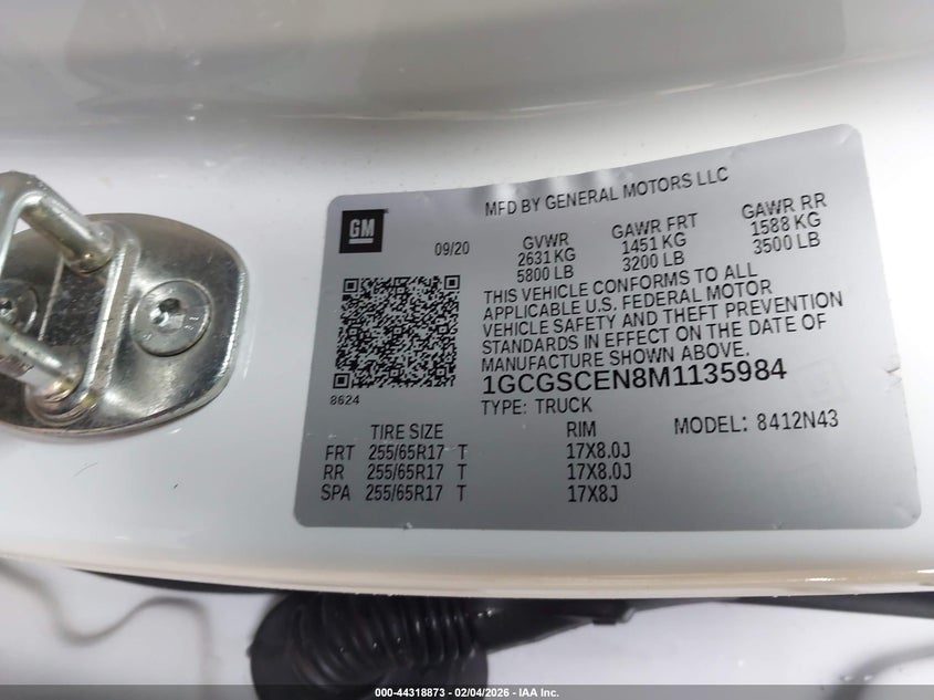 2021 Chevrolet Colorado 2Wd Short Box Lt VIN: 1GCGSCEN8M1135984 Lot: 44318873