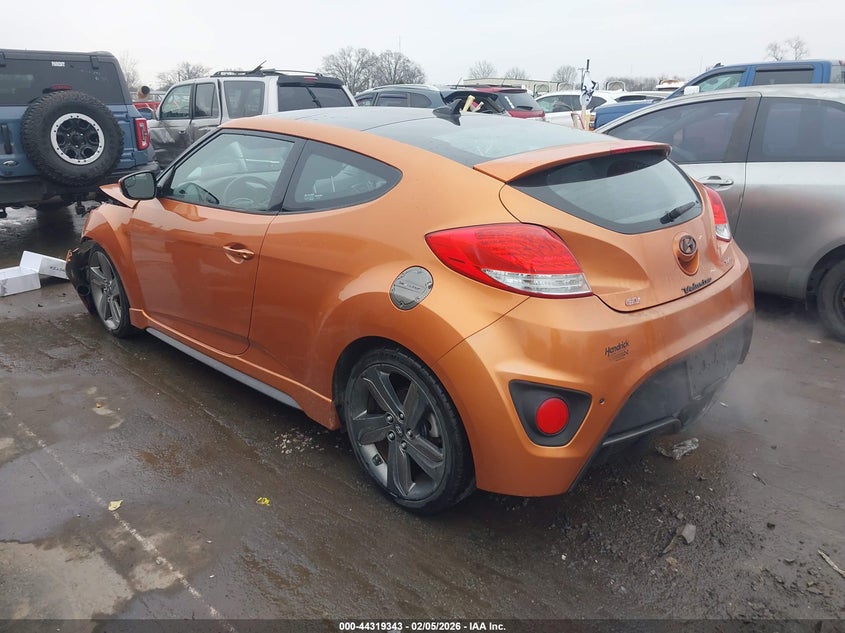 2015 Hyundai Veloster 1.6 Turbo orange Lot 111044319343 Vin KMHTC6AE9FU238055