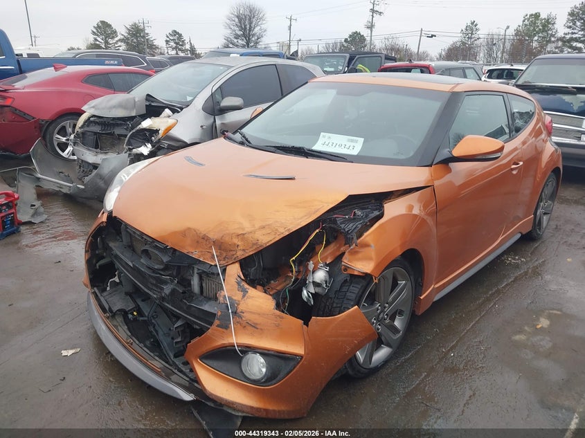 2015 Hyundai Veloster 1.6 Turbo orange Lot 111044319343 Vin KMHTC6AE9FU238055