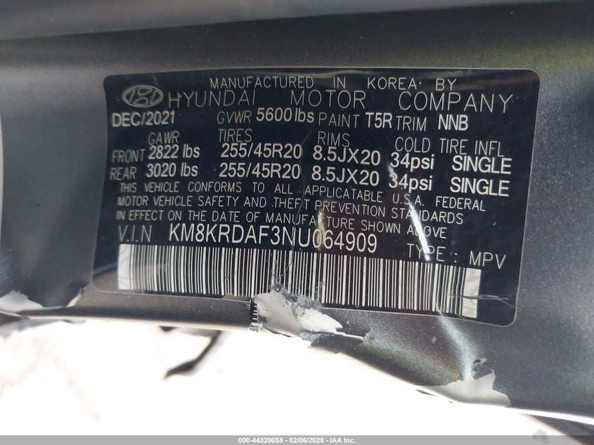 2022 Hyundai Ioniq 5 Limited VIN: KM8KRDAF3NU064909 Lot: 44320058