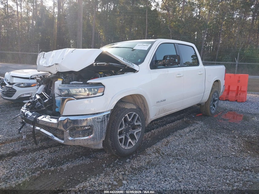 2026 Ram 1500 3.0 Laramie 4x4 5'7 Box White Lot 111044320090 Vin 1C6SRFJP9TN259243