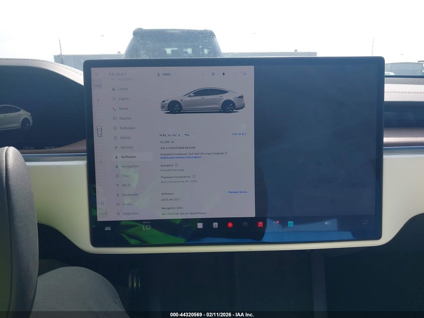 2022 Tesla Model S Dual Motor All-Wheel Drive VIN: 5YJSA1E58NF493449 Lot: 44320569