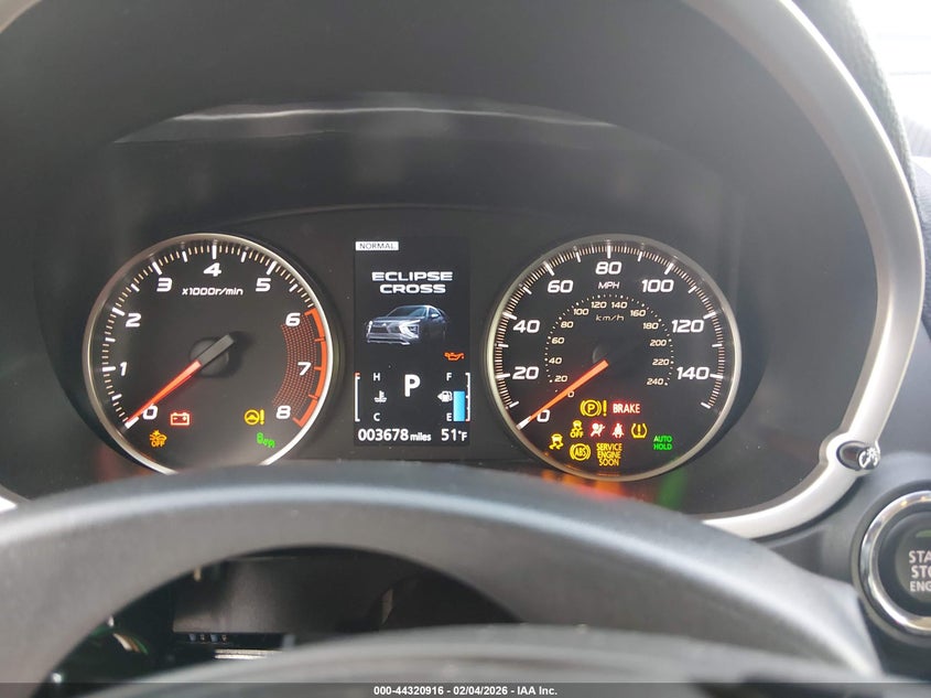 2026 Mitsubishi Eclipse Cross Black Edition S-Awc/Se S-Awc/Sel S-Awc VIN: JA4ATWAA2TZ007404 Lot: 44320916
