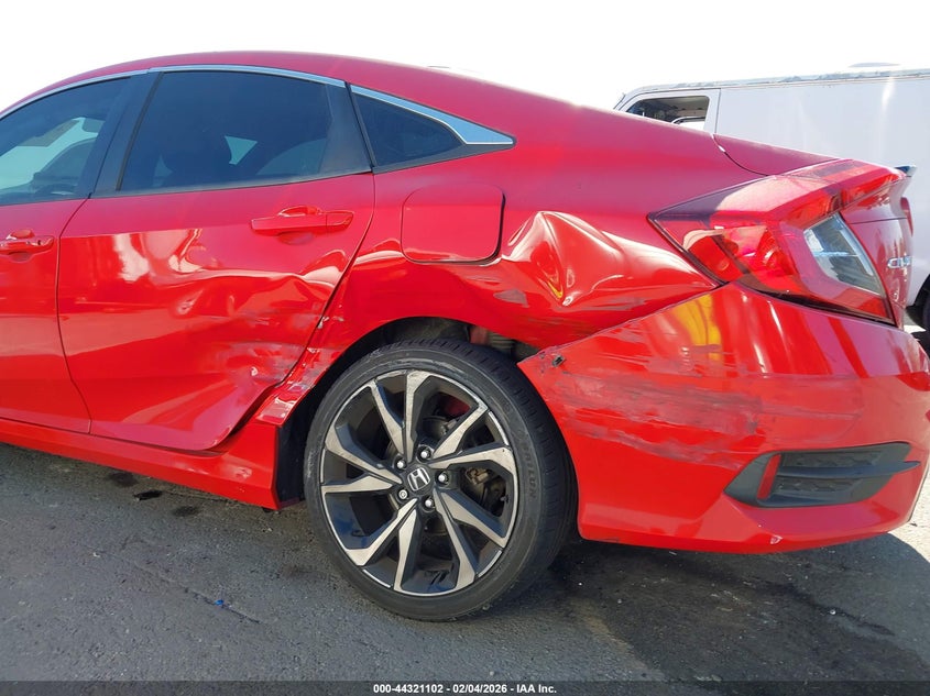 2019 Honda Civic 2.0 Sport red Lot 111044321102 Vin 2HGFC2F89KH543275