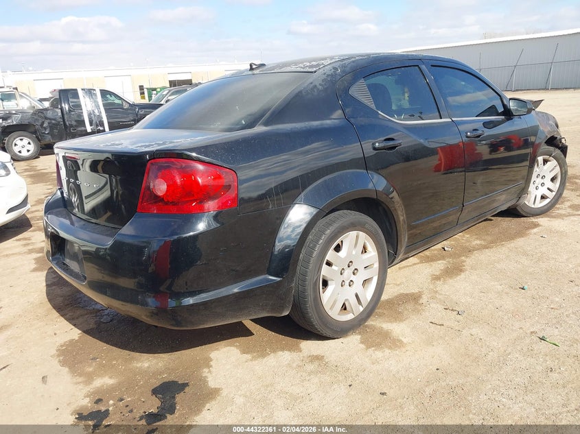 1C3CDZABXCN242571 2012 Dodge Avenger 2.4 Se black