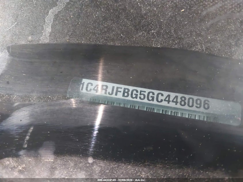 2016 Jeep Grand Cherokee Limited VIN: 1C4RJFBG5GC448096 Lot: 44324149