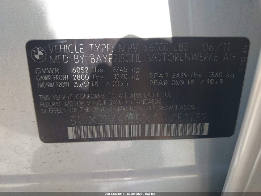 2012 BMW X5 xDrive35I/xDrive35I Premium/xDrive35I Sport Activity VIN: 5UXZV4C5XCL751132 Lot: 44324813