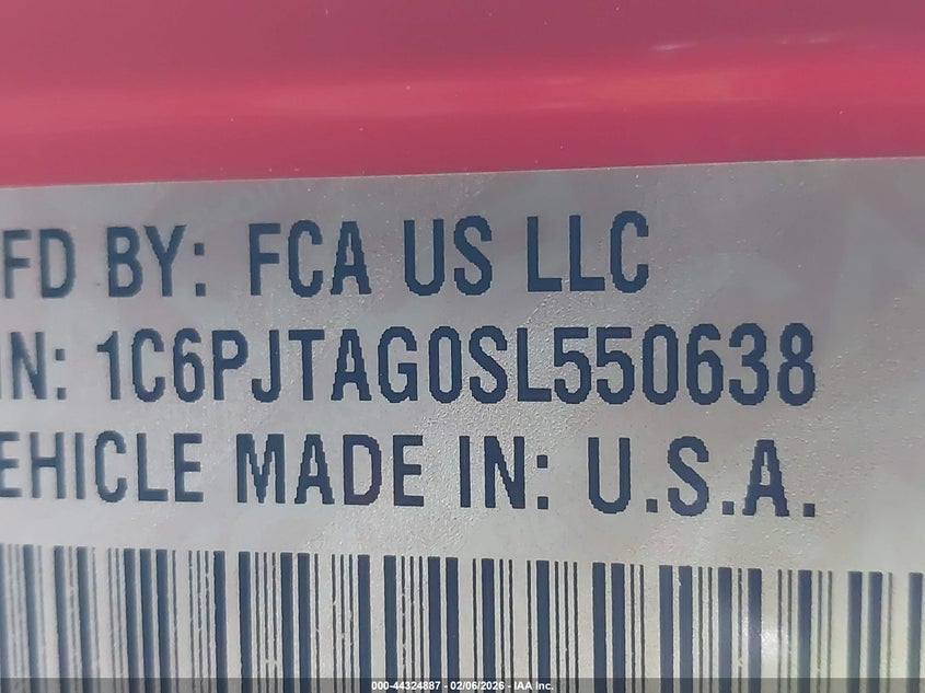 2025 Jeep Gladiator High Tide VIN: 1C6PJTAG0SL550638 Lot: 44324887