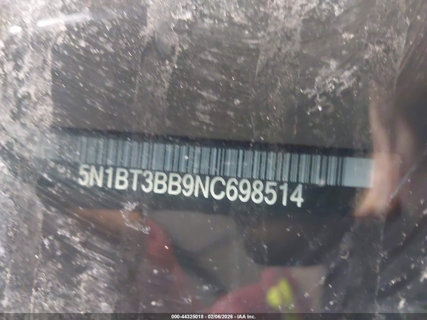 2022 Nissan Rogue Sv Intelligent Awd VIN: 5N1BT3BB9NC698514 Lot: 44325018