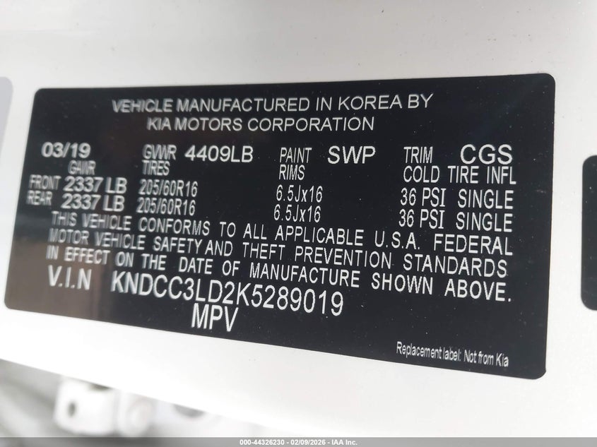 VIN KNDCC3LD2K5289019 2019 KIA NIRO PLUG-IN HYBRID EX PREMIUM
