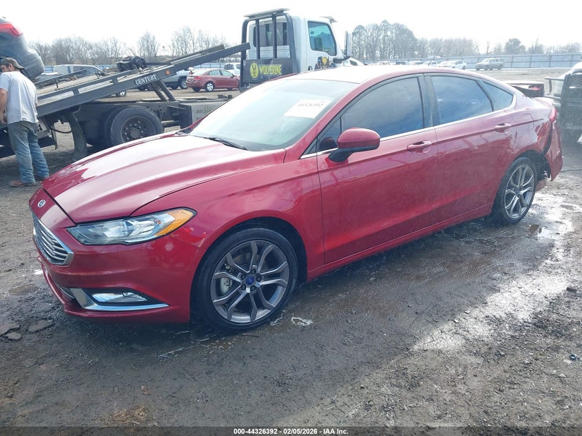 2017 Ford Fusion 2.5 Se red Lot 111044326392 Vin 3FA6P0H75HR411032
