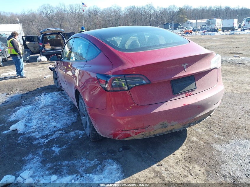 2023 Tesla Model 3 Rear-Wheel Drive red Lot 111044327999 Vin 5YJ3E1EA5PF643672