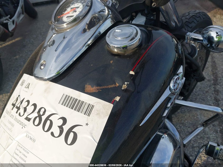 2007 Yamaha Xvs650 VIN: JYAVM01Y37A012741 Lot: 44328636