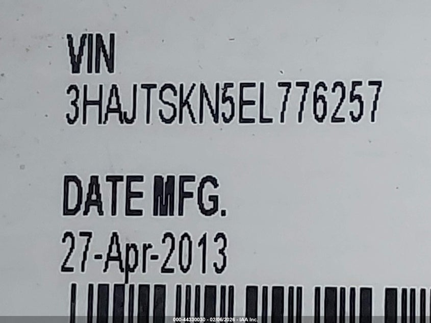 2014 International 4000 4300 white Lot 111044330030 Vin 3HAJTSKN5EL776257