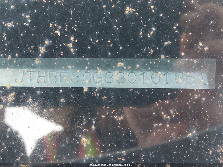 2003 Lexus Es 300 VIN: JTHBF30G330101851 Lot: 44331961