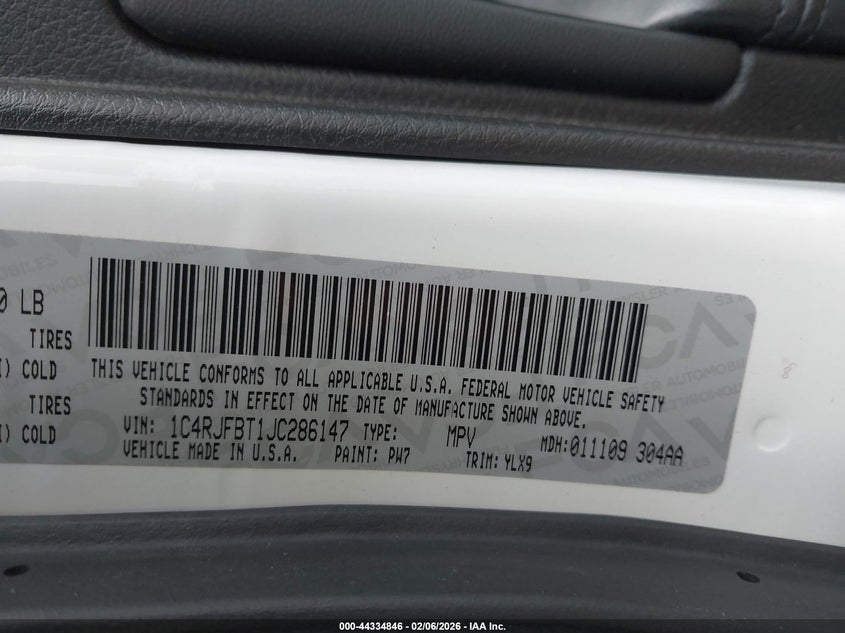 2018 Jeep Grand Cherokee Sterling Edition 4X4 VIN: 1C4RJFBT1JC286147 Lot: 44334846