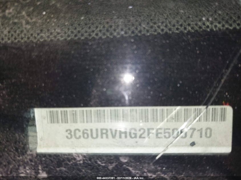 2015 Ram Promaster 3500 High Roof VIN: 3C6URVHG2FE500710 Lot: 44337391