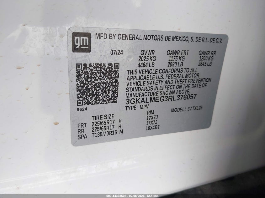 VIN 3GKALMEG3RL376057 2024 GMC TERRAIN FWD SLE