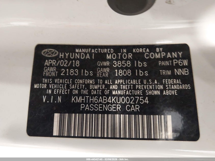 VIN KMHTH6AB4KU002754 2019 HYUNDAI VELOSTER TURBO
