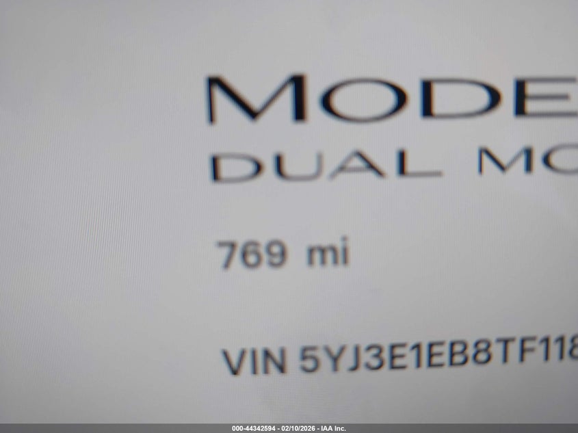 2026 Tesla Model 3 Premium All-Wheel Drive VIN: 5YJ3E1EB8TF118303 Lot: 44342594