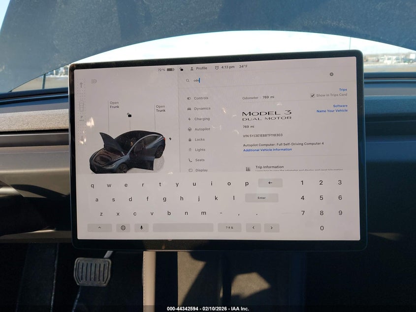 2026 Tesla Model 3 Premium All-Wheel Drive VIN: 5YJ3E1EB8TF118303 Lot: 44342594