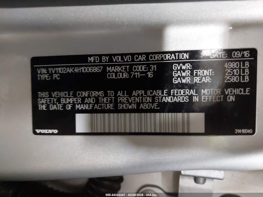 2017 Volvo S90 T5 Momentum VIN: YV1102AK4H1006867 Lot: 44343347