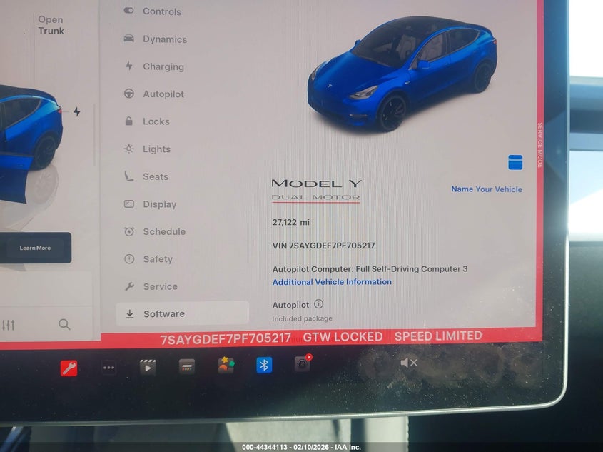 2023 Tesla Model Y Performance Dual Motor All-Wheel Drive VIN: 7SAYGDEF7PF705217 Lot: 44344113