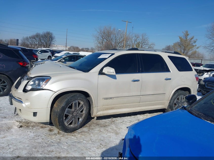 2012 Gmc Acadia 3.6 Denali white Lot 111044346892 Vin 1GKKVTED4CJ150395