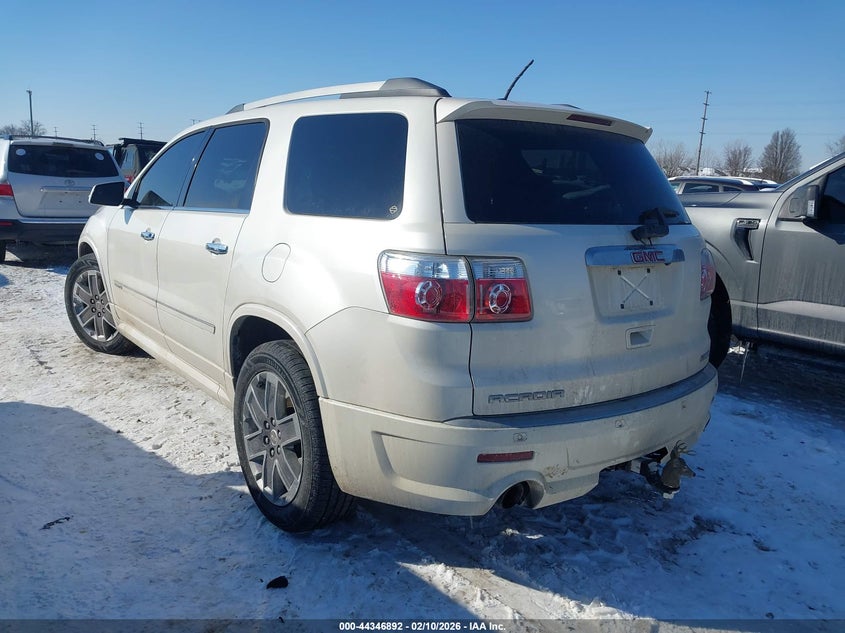 2012 Gmc Acadia 3.6 Denali white Lot 111044346892 Vin 1GKKVTED4CJ150395