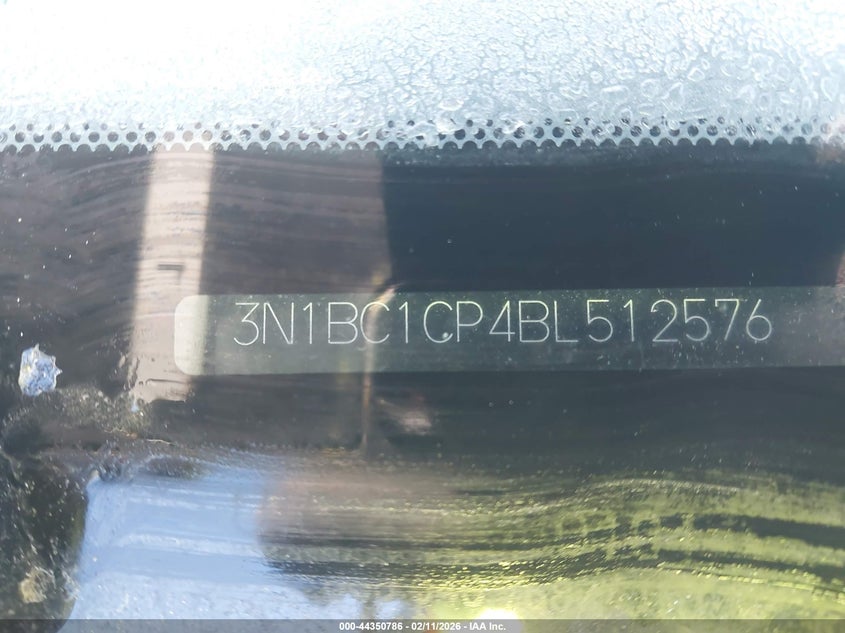 2011 Nissan Versa 1.8S VIN: 3N1BC1CP4BL512576 Lot: 44350786