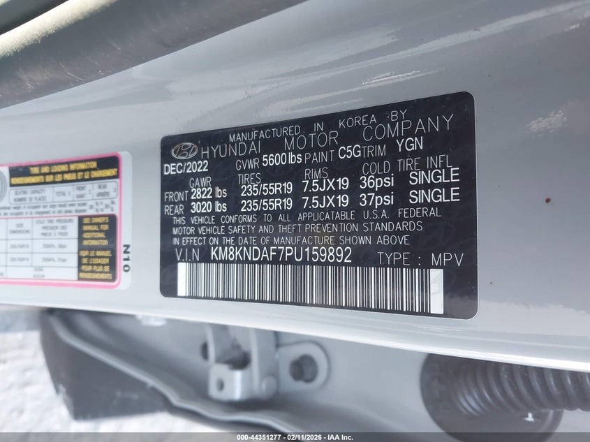 VIN KM8KNDAF7PU159892 2023 HYUNDAI IONIQ 5 SEL